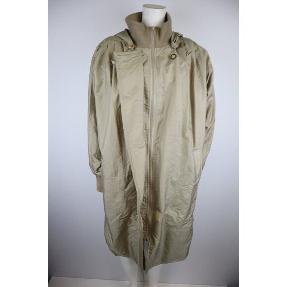 VINTAGE 80S 90S WOMEN'S BEIGE COAT - MONICA GRAY - REMOVABLE LINER & HOOD - S - Picture 6 of 13